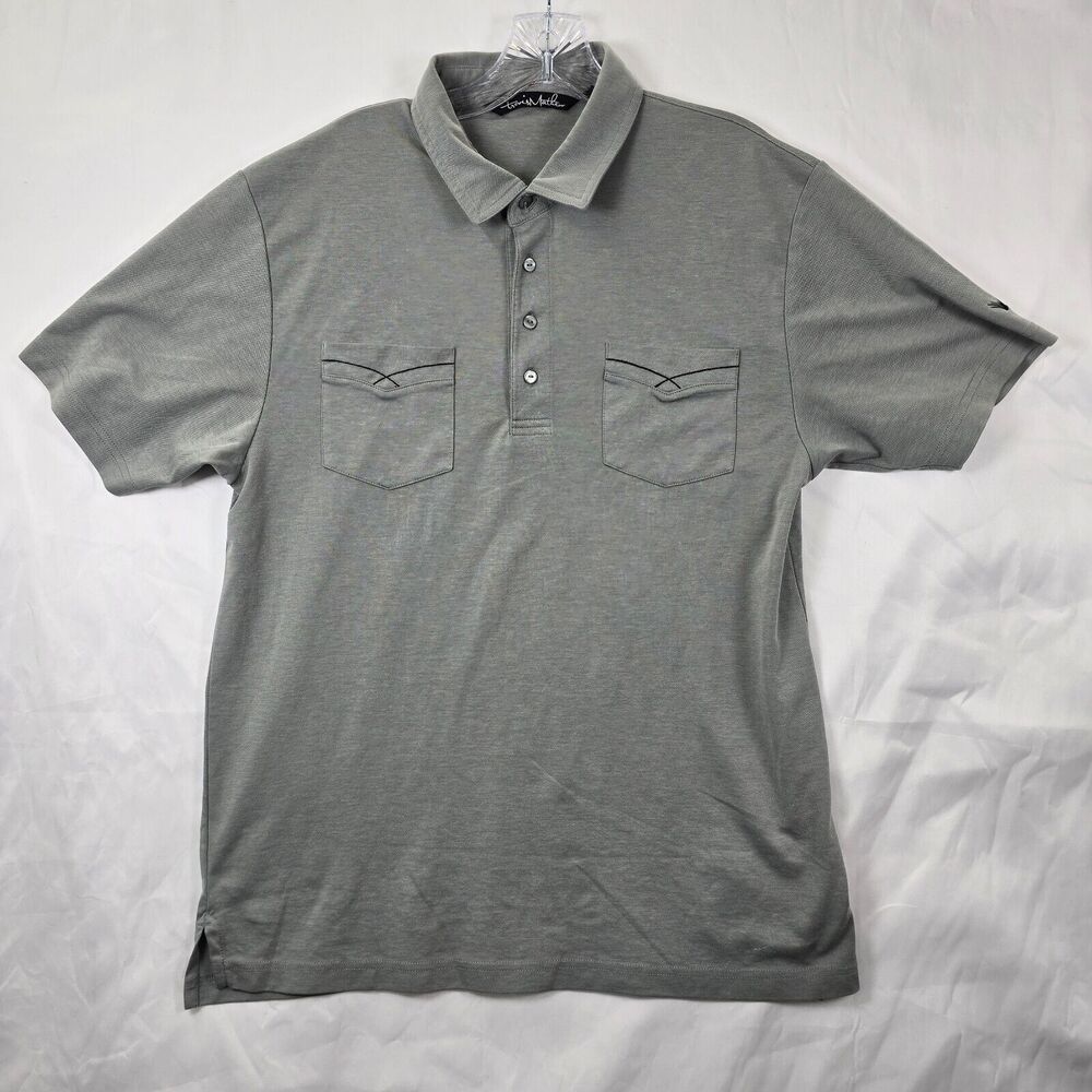Travis Mathew Men's Golf Polo Shirt Gray Short Sleeve Performance Size L
